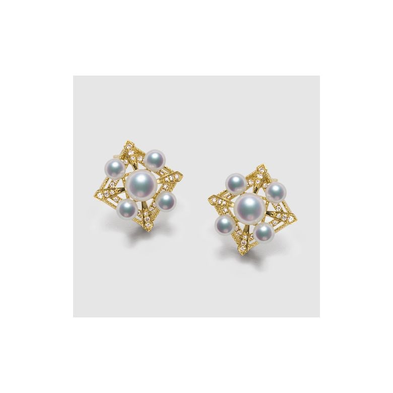 Parure Ciondolo e Orecchini Voyage stellaire. Perle Akoya, Oro giallo - 8