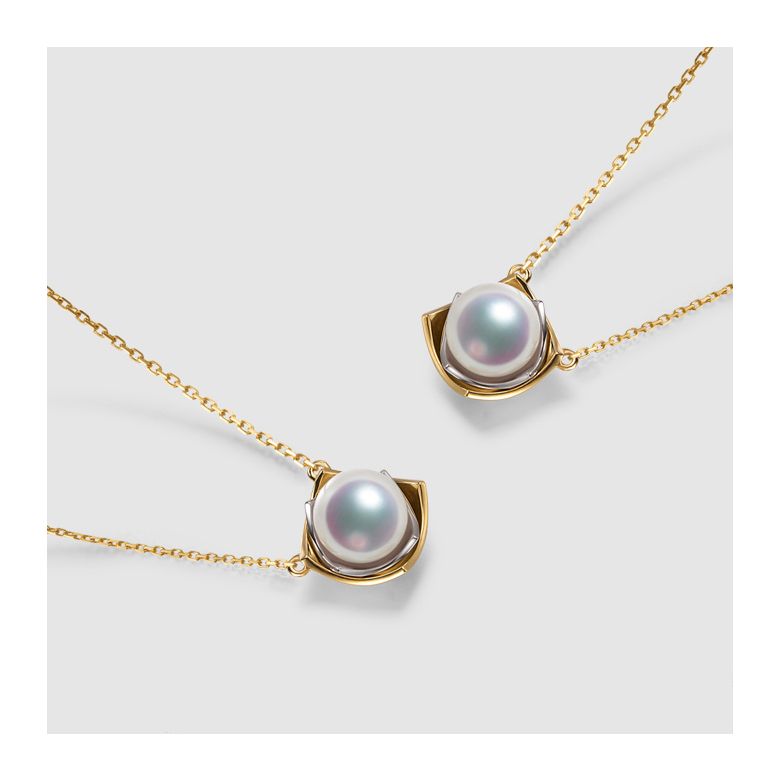 Ciondolo Lotus dal Giappone. Perla Akoya 2 Ori - 5