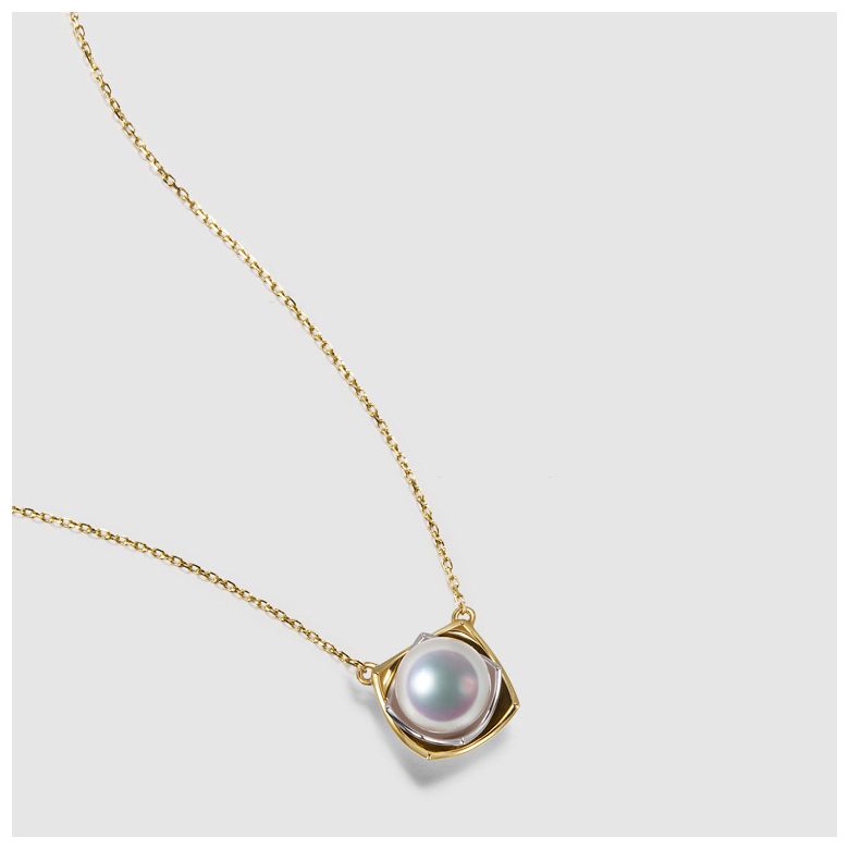 Ciondolo Lotus dal Giappone. Perla Akoya 2 Ori - 6