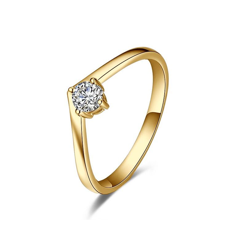 Anello di Fidanzamento Wonder Woman - Diamante Solitario Composto & Oro Giallo | Gemperles - 4