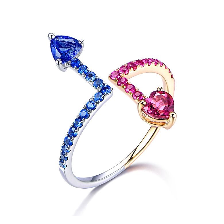 Anello Univers parallèles. Oro bianco, giallo e pietre preziose - 1