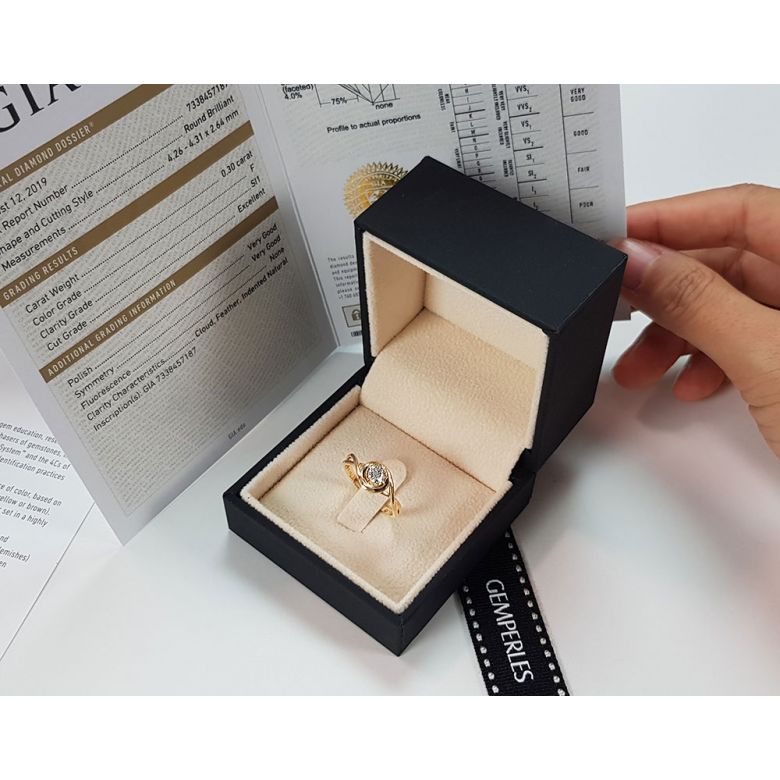 Anello di Fidanzamento Stregato - Oro Giallo & Diamante - 7