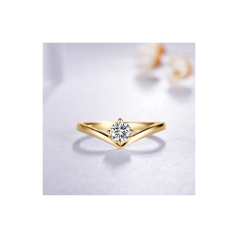 Anello di Fidanzamento Wonder Woman - Diamante Solitario Composto & Oro Giallo | Gemperles - 10