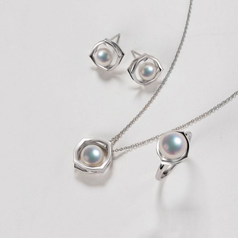 Anello Coco - Oro Bianco e Perla Akoya Giappone - 9