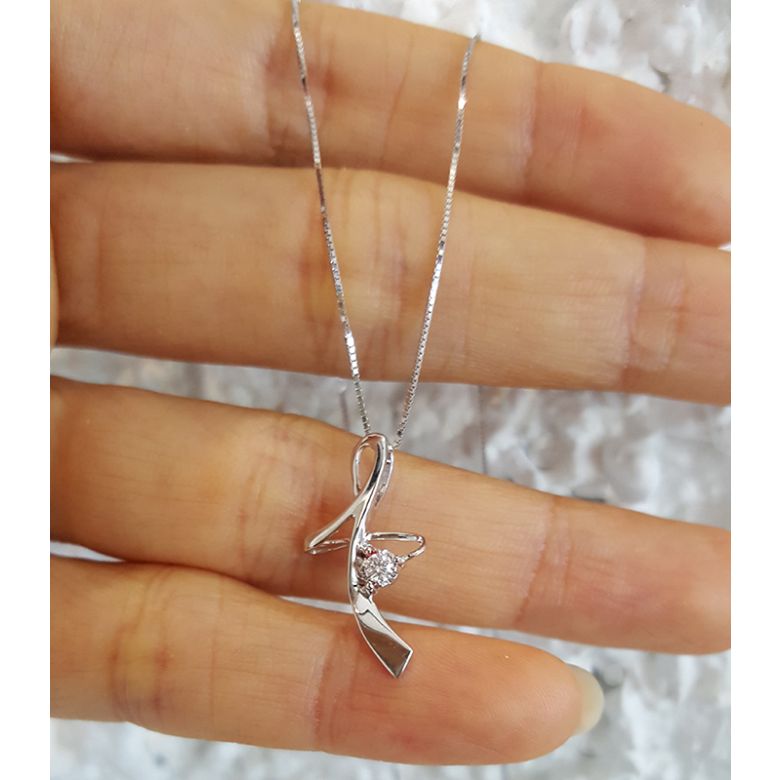 Ciondolo diamante Signature - In oro bianco 18 carati - 3