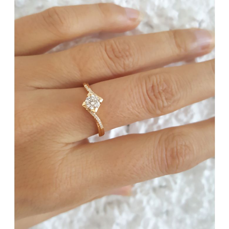 Anello di Fidanzamento Pericle -  Oro Giallo & Diamanti | Gemperles - 7