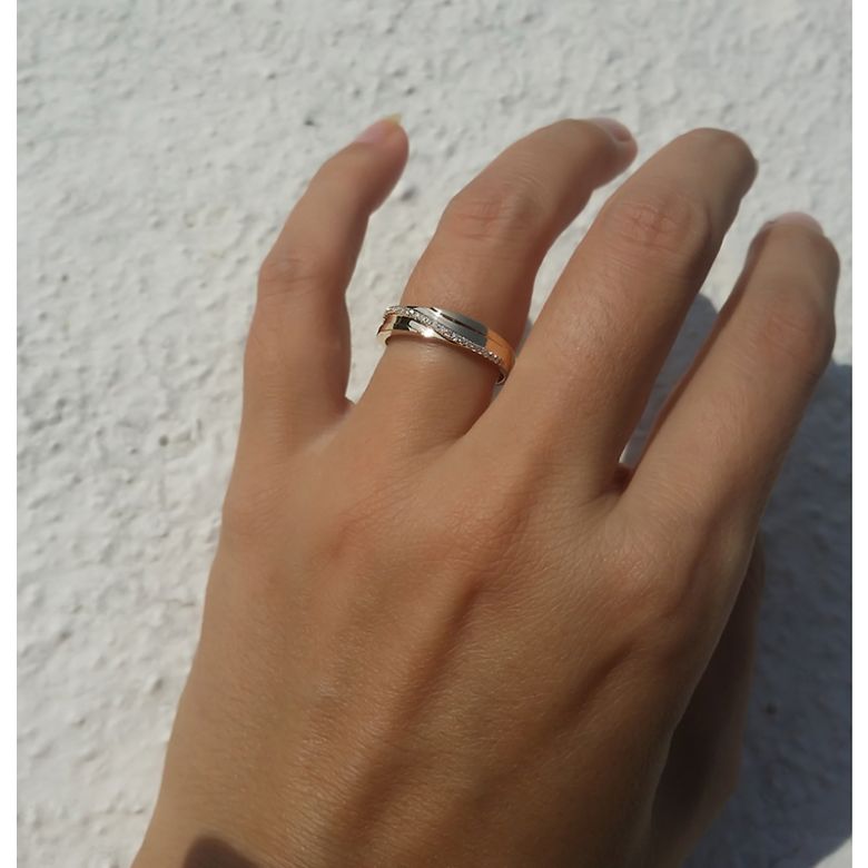 Fede Nuziale da Donna Extase - Oro Giallo e Diamanti - 4