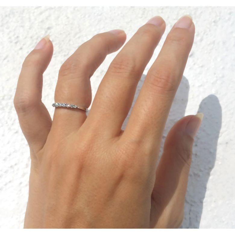 Anello di fidanzamento - Anello in oro bianco 18 carati - Diamanti 0.204ct - 3