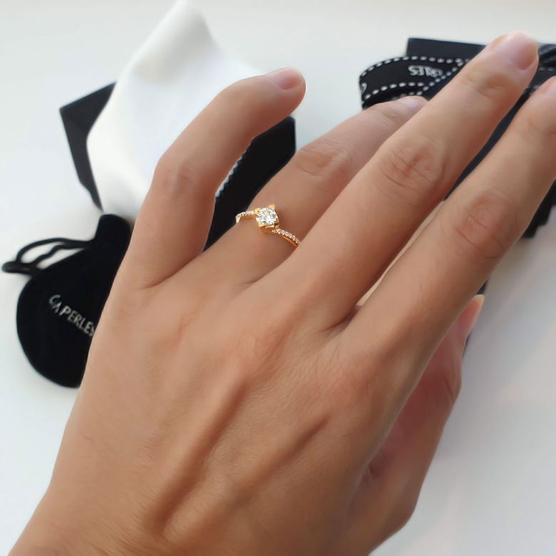 Anello di Fidanzamento Pericle -  Oro Giallo & Diamanti | Gemperles - 10