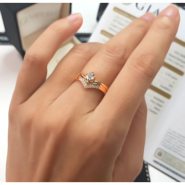 Anello di Fidanzamento Wonder Woman - Diamante Solitario Composto & Oro Giallo | Gemperles - 16