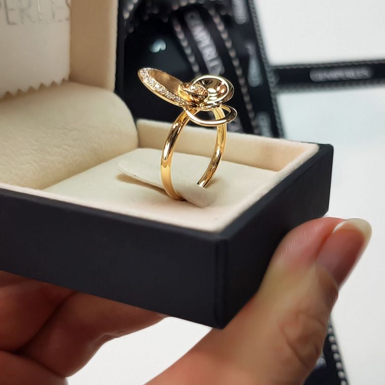 Anello Donna - Oro giallo 6.98gr - Diamanti 0.216ct - 10