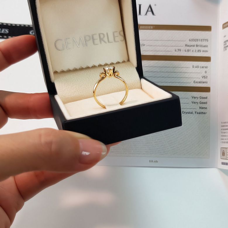 Anello di Fidanzamento Weston - Oro Giallo e Diamante Solitario | Gemperles - 6