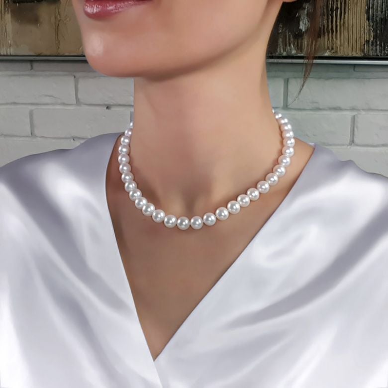 Collana Apollo  - Perle d'Acqua Dolce Bianche - 8.5/9.5mm, AAA - 4