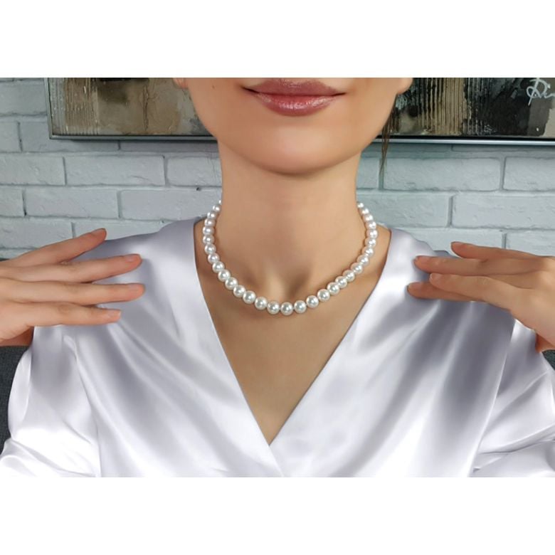 Collana Apollo  - Perle d'Acqua Dolce Bianche - 8.5/9.5mm, AAA - 5