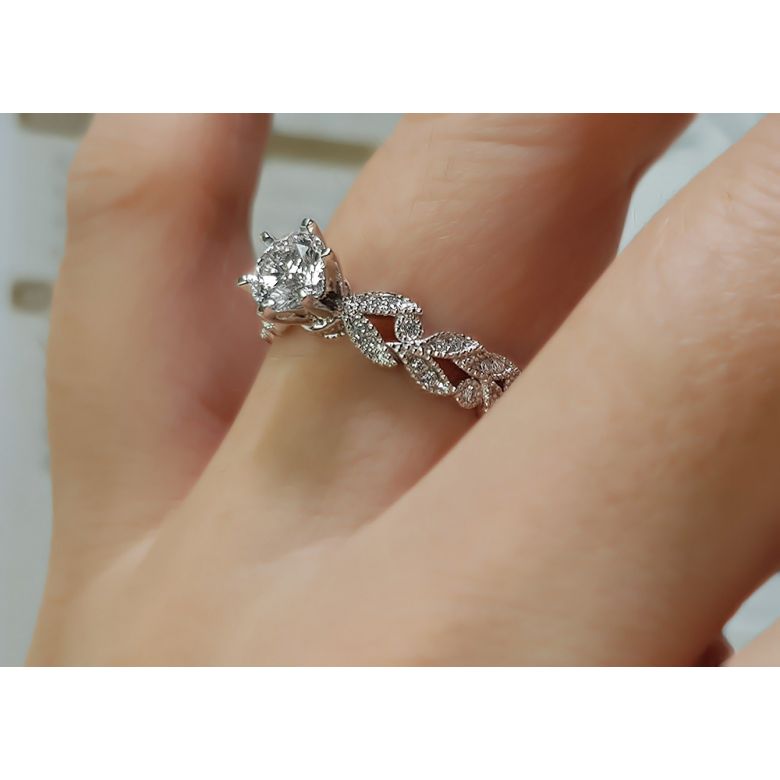 Anello di Fidanzamento Sensation - Oro Bianco e Diamante Solitario Composto | Gemperles - 9