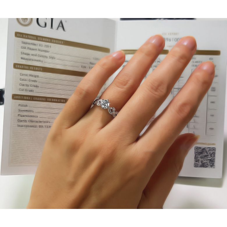 Anello di Fidanzamento Sensation - Oro Bianco e Diamante Solitario Composto | Gemperles - 12