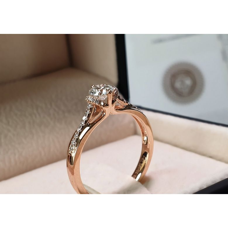 Anello di Fidanzamento Solitario Amelia - Oro Rosa 18kt & Diamanti | Gemperles - 14
