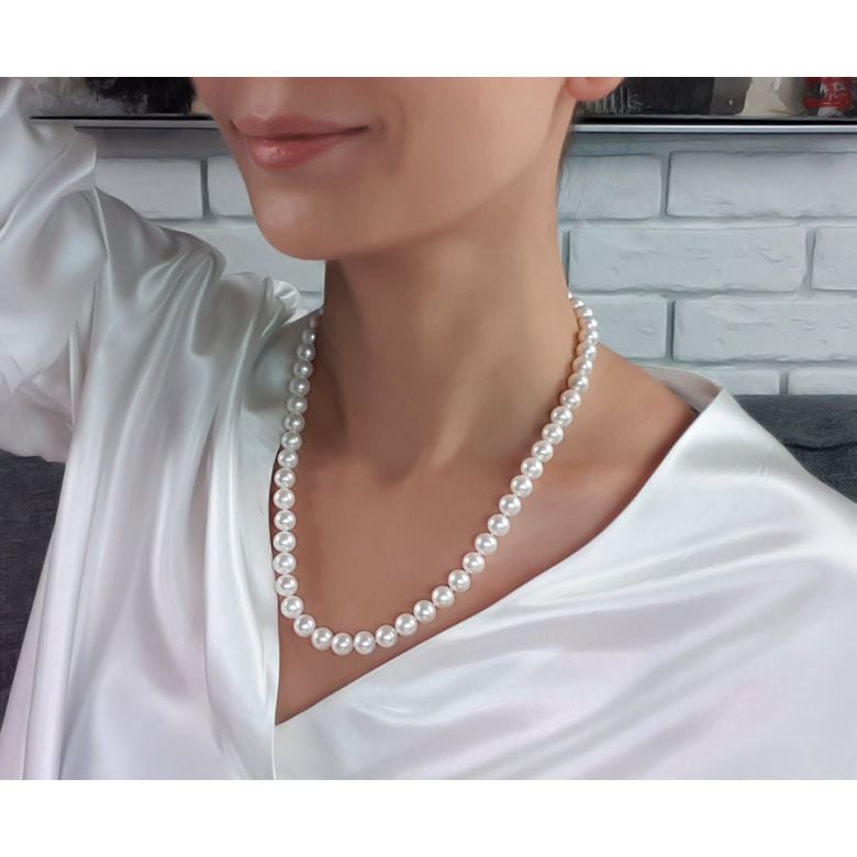 Collana Apollo  - Perle d'Acqua Dolce Bianche - 8.5/9.5mm, AAA - 2
