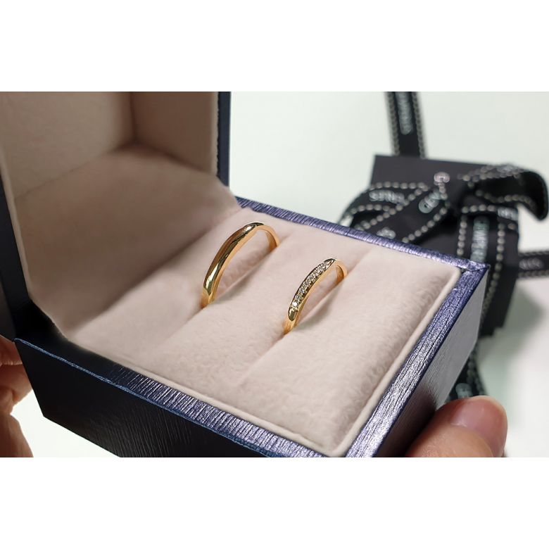 Fede Nuziale Una - Anello Donna in Oro Giallo & Diamanti - 1