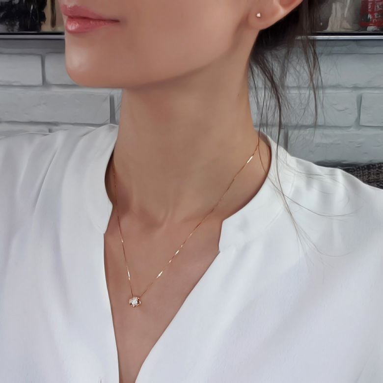 Ciondolo C'era Una Volta... Noi - Fiocco in Oro Giallo 18 Carati e Diamanti | Gemperles - 8