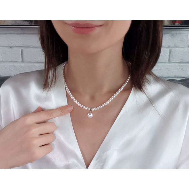 Collana Opera - Ciondolo Pendente Perla d'Acqua Dolce Bianca - 5