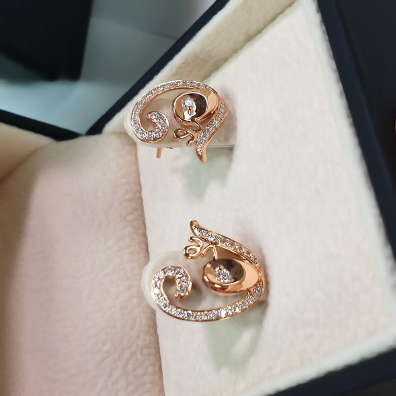 Orecchini Astypalée - Pendenti da Donna in Oro Rosa e Diamanti - 6