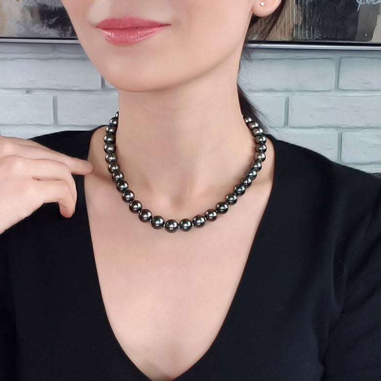 Collana Francesco Primo - Perle Coltivate Nere di Tahiti - 10