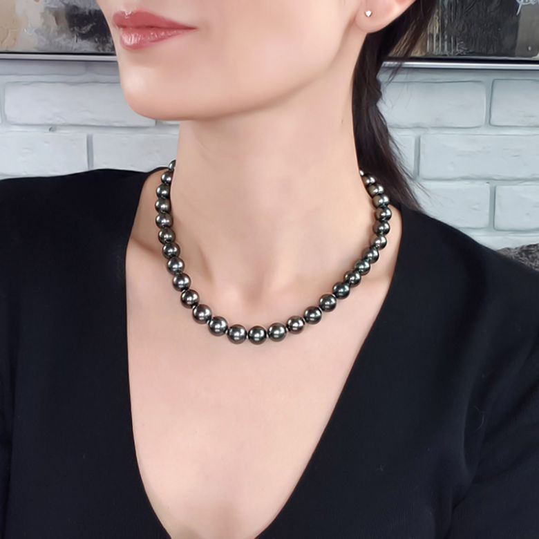 Collana Francesco Primo - Perle Coltivate Nere di Tahiti - 8