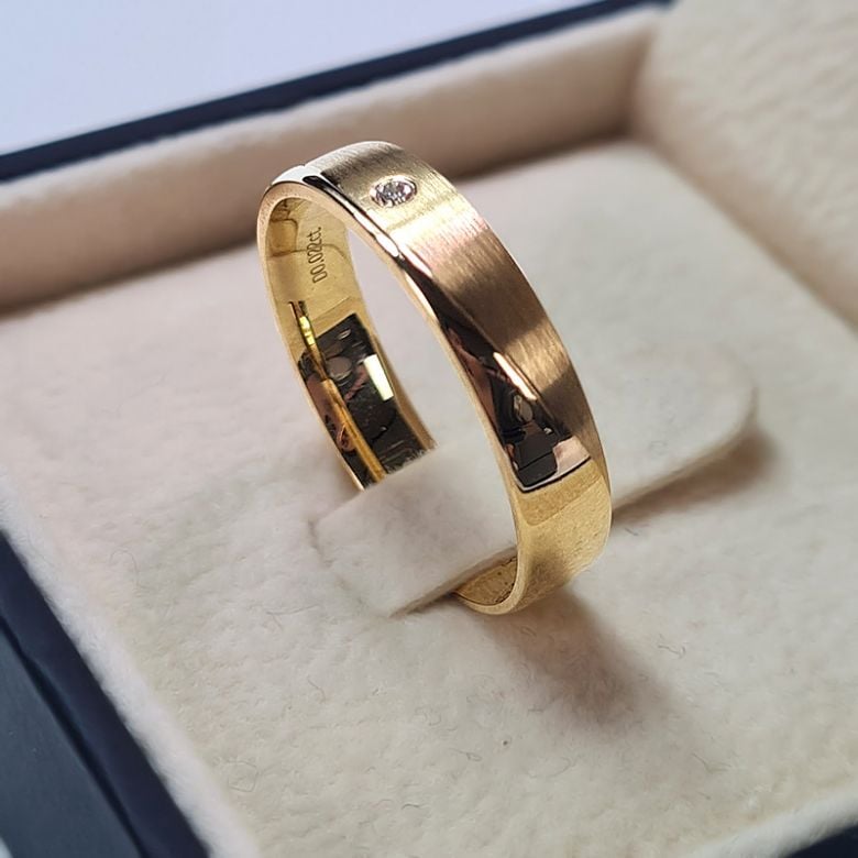 Fede Nuziale Uomo Étreintes Infinies - Oro Giallo, Diamanti - 3