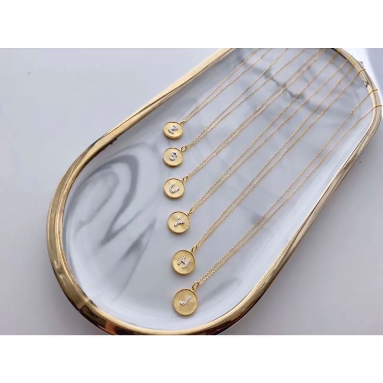 Ciondolo Lettera Alfabeto - Medaglia in Oro 18ct & Diamante VS/G | Gemperles - 19
