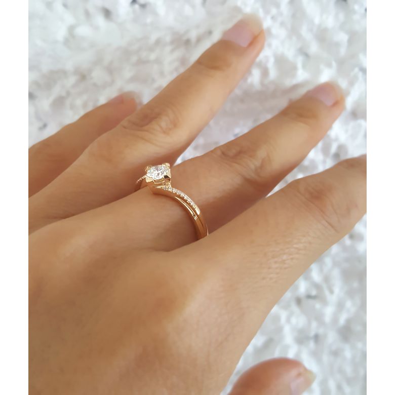 Anello di Fidanzamento Pericle -  Oro Giallo & Diamanti | Gemperles - 8