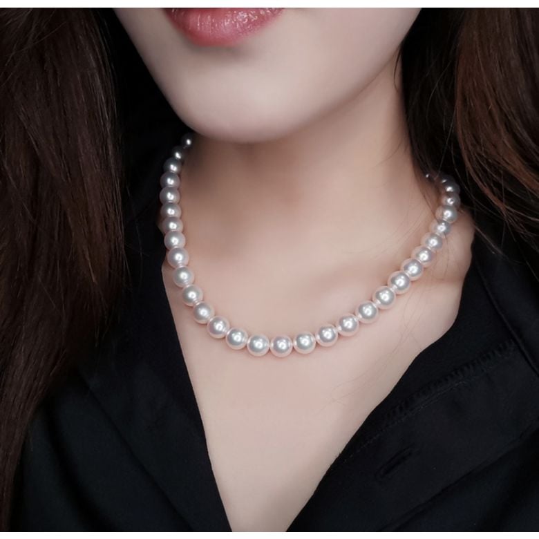 Collana Shimotsuke - Grosse Perle Bianche Akoya - 8.5/9mm, GEMMA / HANADAMA - 3