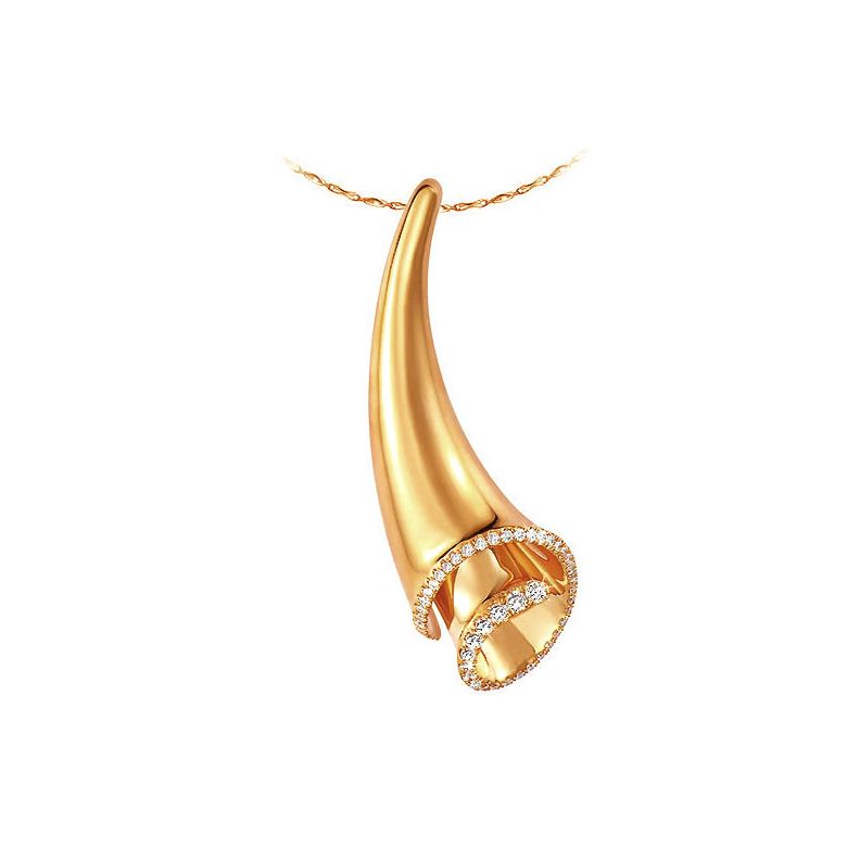 Ciondolo - Oro giallo 6.80gr - Diamanti 0.310ct - 2