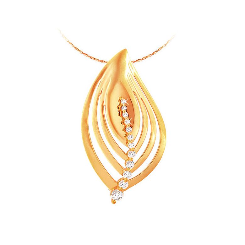 Ciondolo - Oro giallo 4.14gr - Diamanti 0.290ct - 1