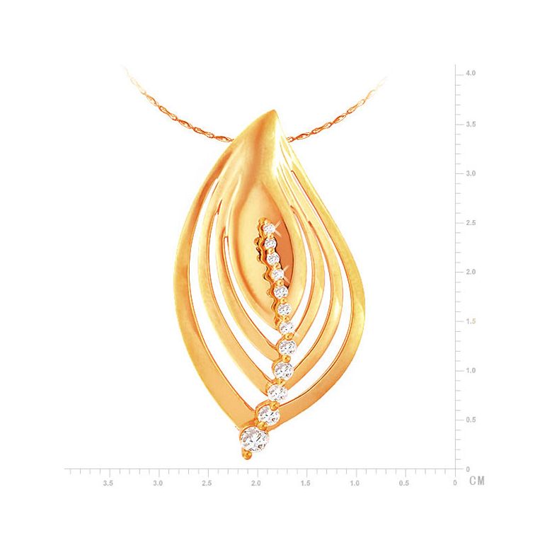 Ciondolo - Oro giallo 4.14gr - Diamanti 0.290ct - 2