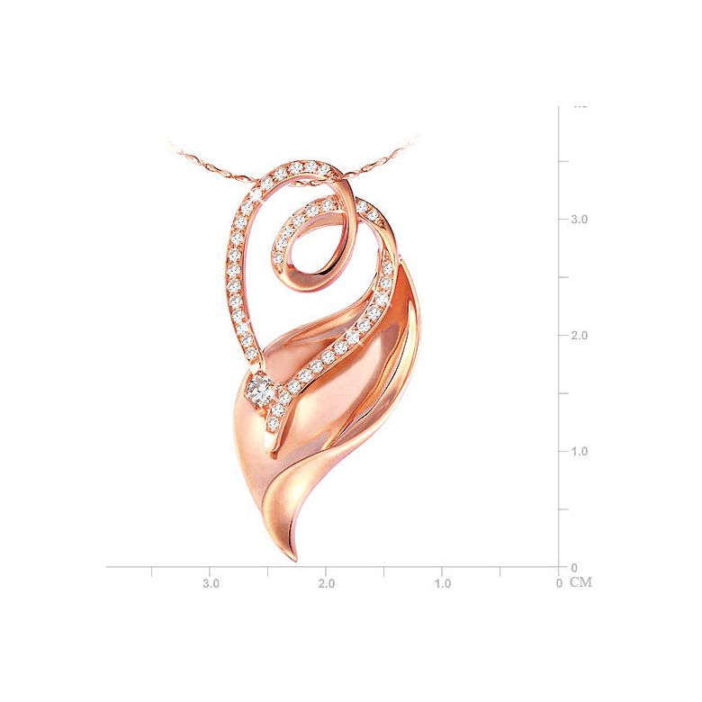 Ciondolo - Oro rosa 3.80gr - Diamanti 0.280ct - 2