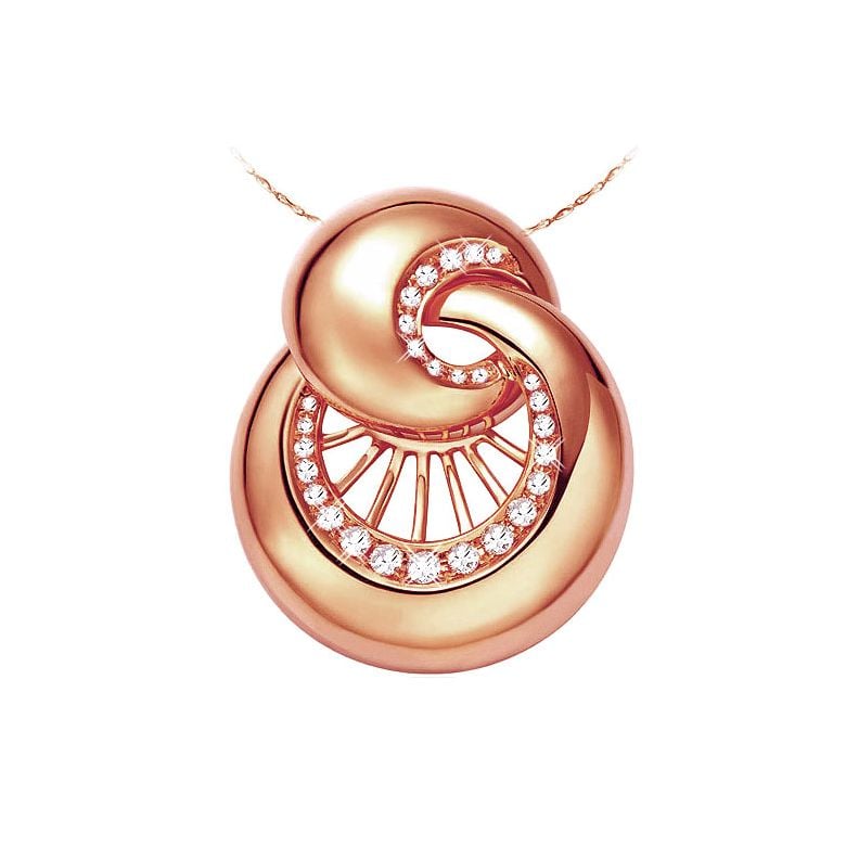 Ciondolo - Oro rosa 5.10gr - Diamanti 0,260ct - 1