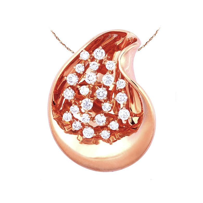 Ciondolo - Oro rosa 10.64gr - Diamanti 1.100ct - 1