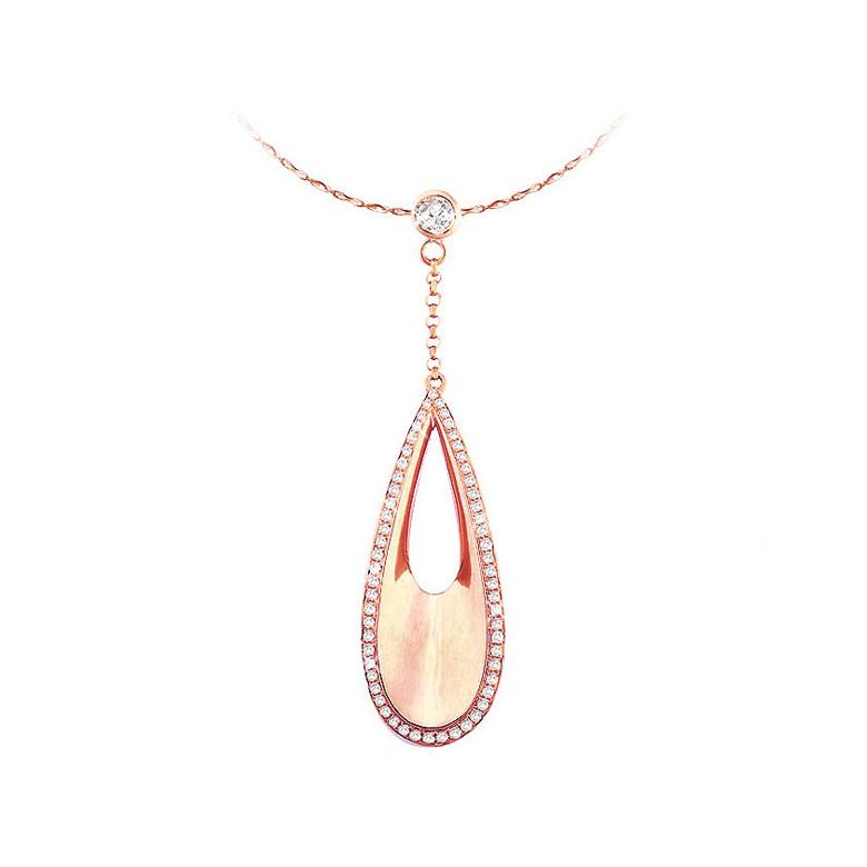 Ciondolo - Oro rosa 4.44gr - Diamanti 0.439ct - 1