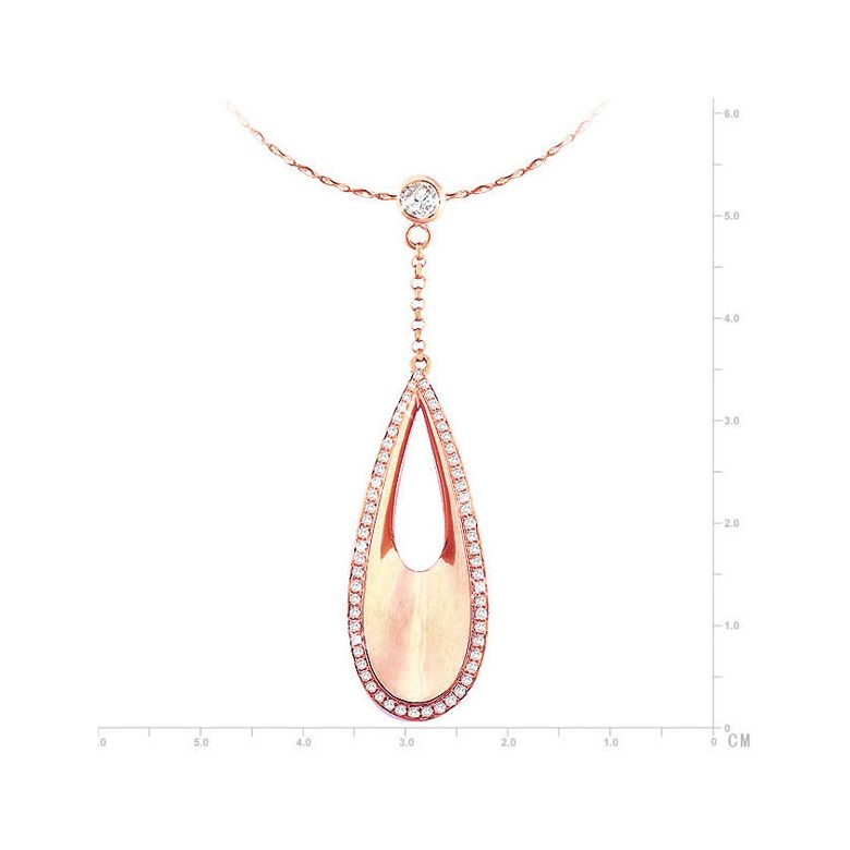 Ciondolo - Oro rosa 4.44gr - Diamanti 0.439ct - 2