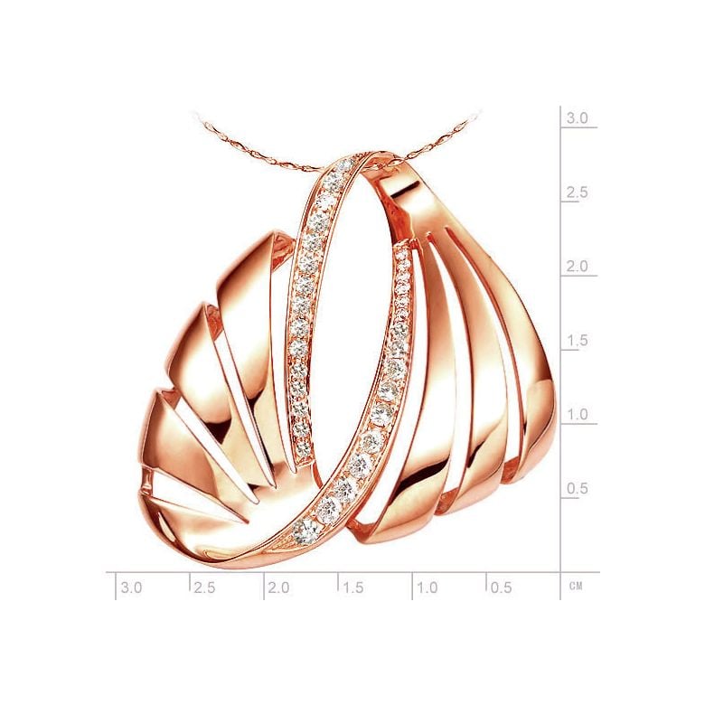 Ciondolo - Oro rosa 5.90gr - Diamanti 0.460ct - 2