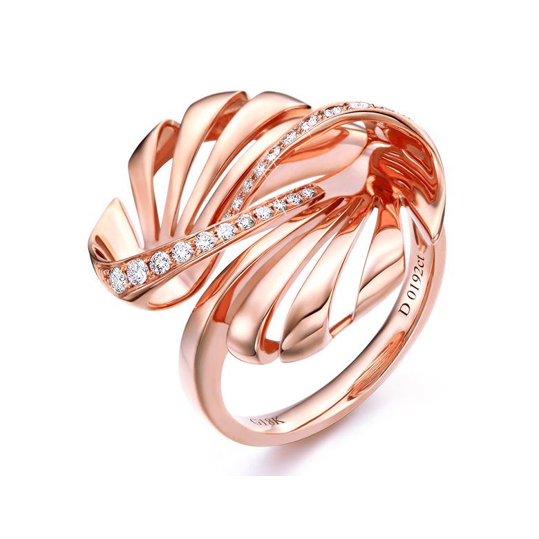 Anello da Donna. Oro rosa 18 carati & Diamanti VS/G | Neptune - 1