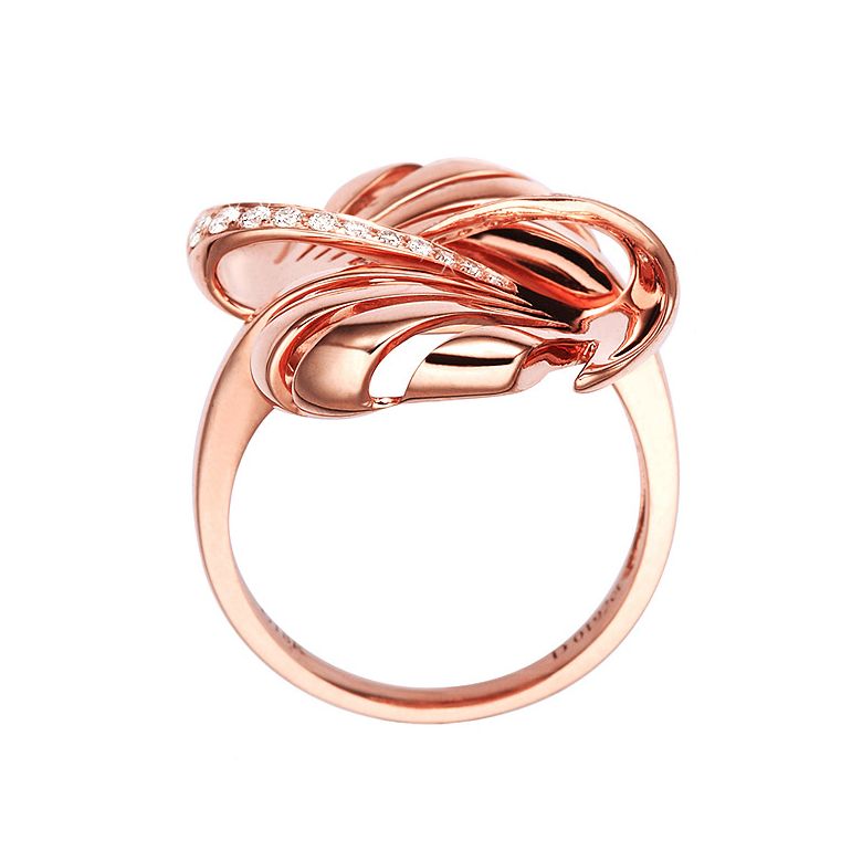 Anello da Donna. Oro rosa 18 carati & Diamanti VS/G | Neptune - 3