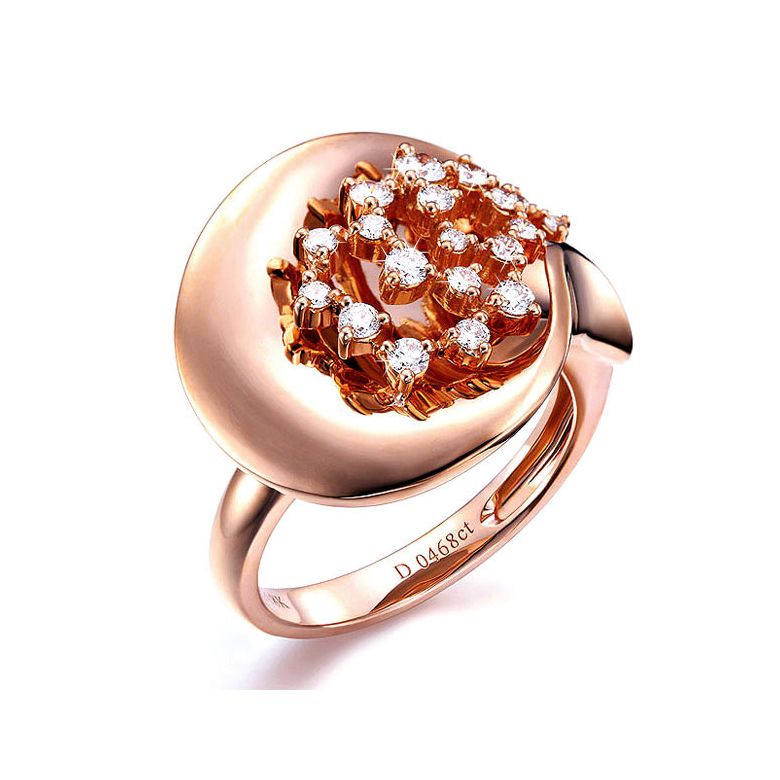 Anello Donna - Oro rosa 8.10gr - Diamanti 0.468ct - 1
