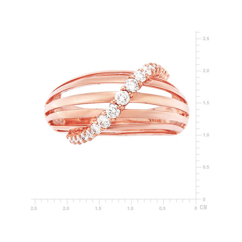 Anello Donna - Oro rosa 5.98gr - Diamanti 0.394ct - 2