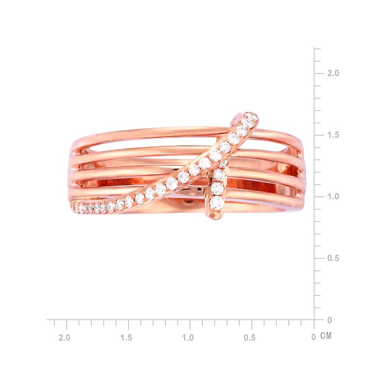 Anello Donna - Oro rosa 4.58gr - Diamanti 0.133ct - 3