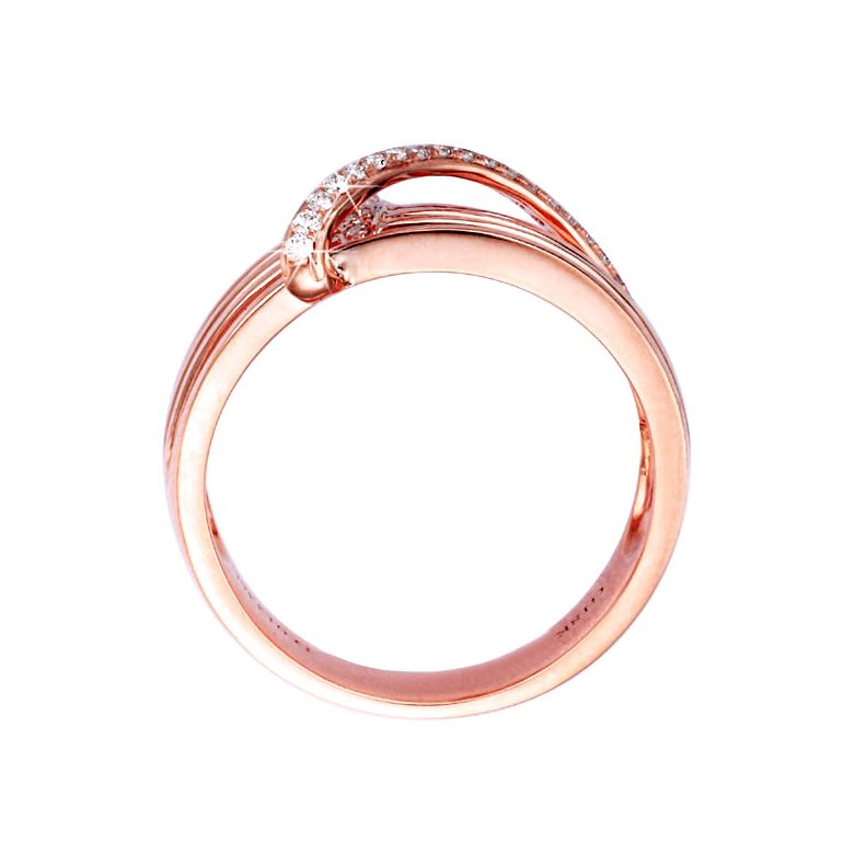 Anello Donna - Oro rosa 4.58gr - Diamanti 0.133ct - 4