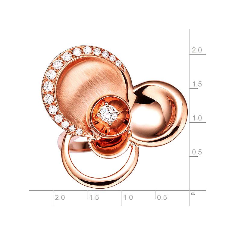 Anello Donna - Oro rosa 6.98gr - Diamanti 0.216ct - 2