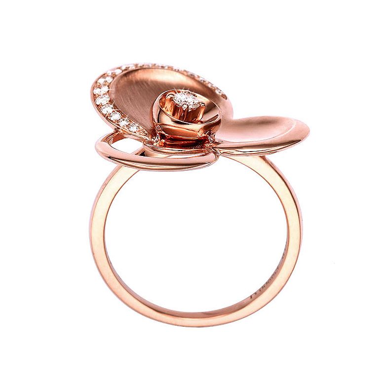 Anello Donna - Oro rosa 6.98gr - Diamanti 0.216ct - 4
