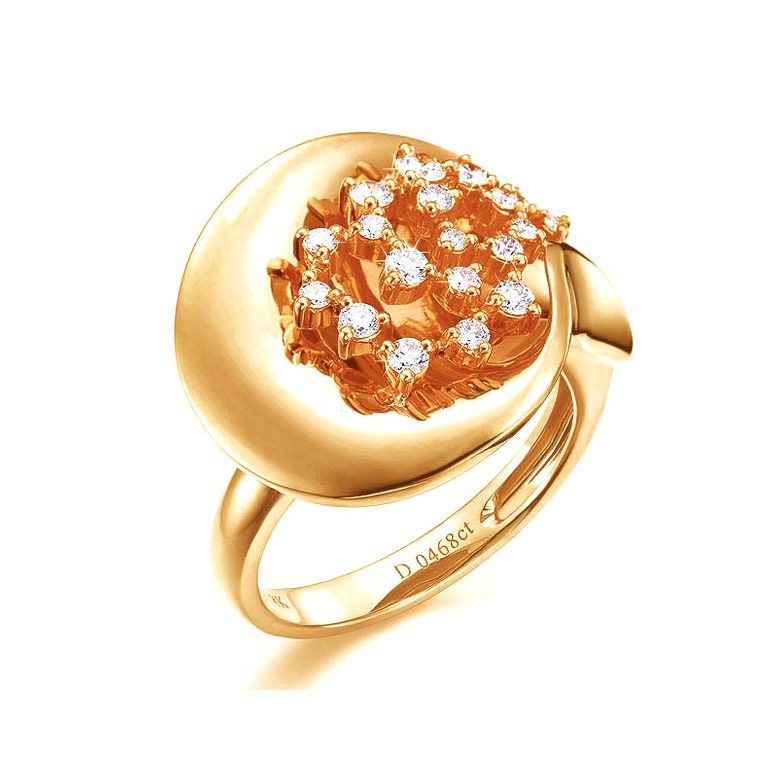 Anello Donna - Oro giallo 8.10gr - Diamanti 0.468ct - 1